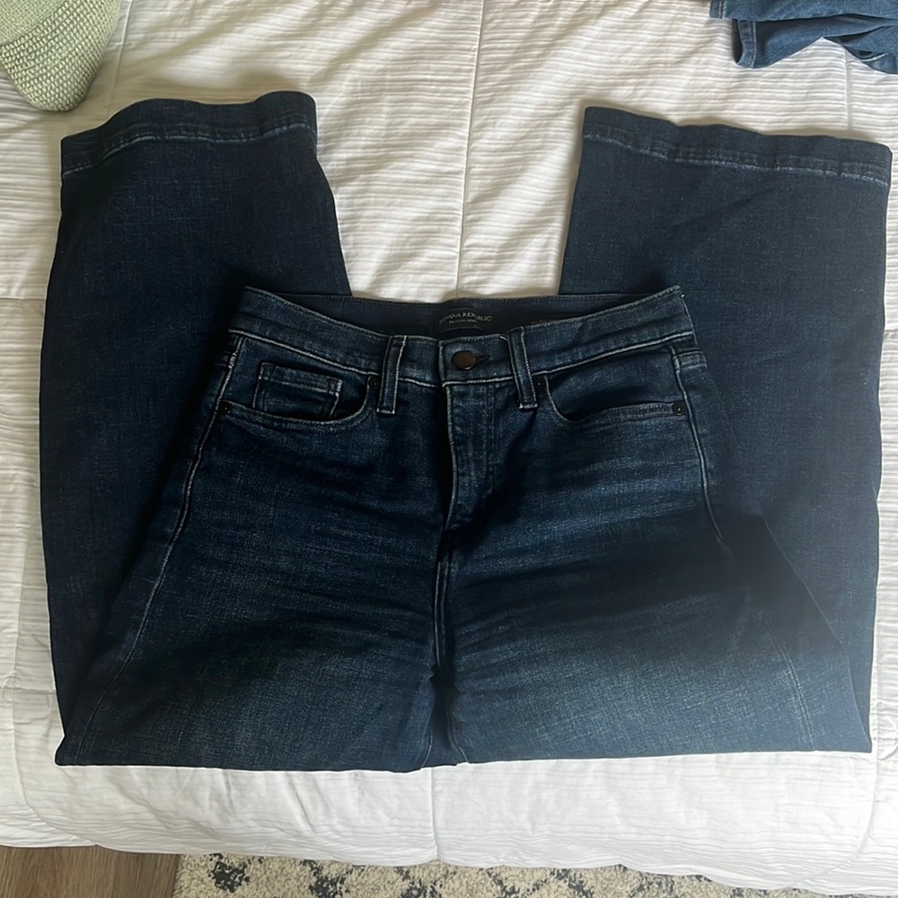 High Rise wide leg crop Jean